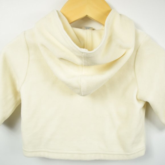 Soft velour cream hooded jacket - Picture 4 of 5